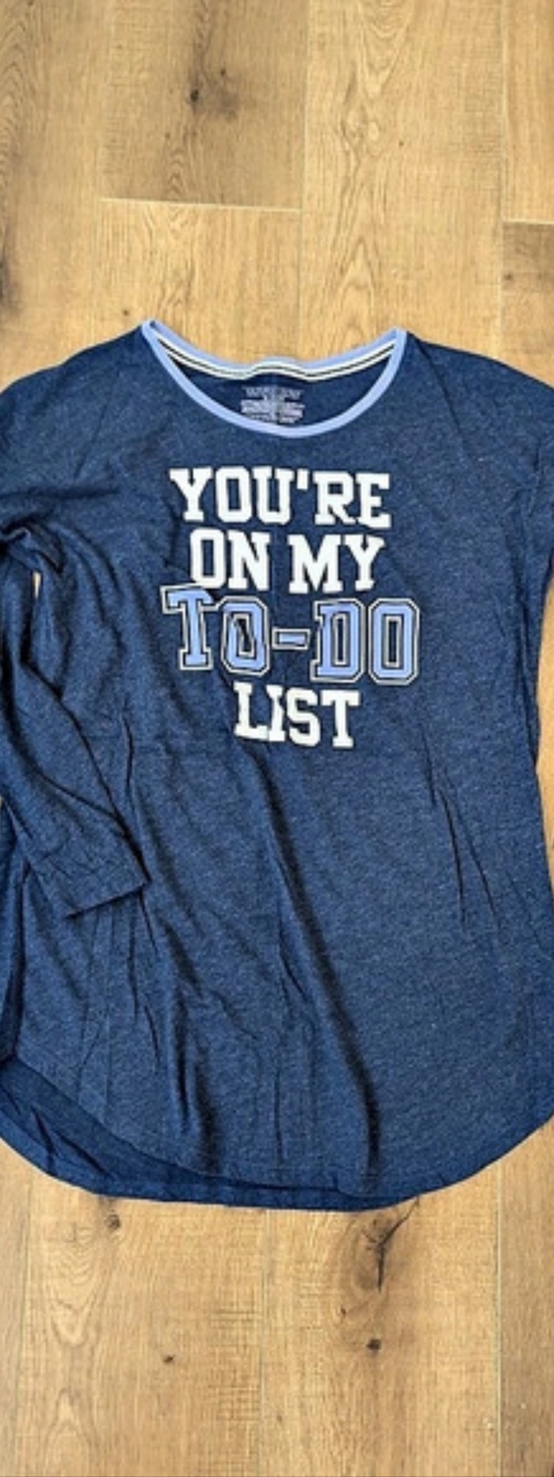 Victoria's Secret You're On My To-Do List Long Sleeve Sleep Shirt Graphic Tee